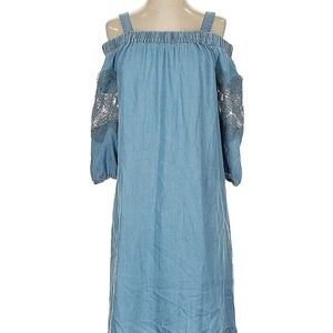 Chico's Light Blue Off-Shoulder Dress